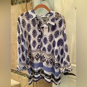 Chico’s Sheer Tunic Size 3. NWT. Pet free/smoke free home.